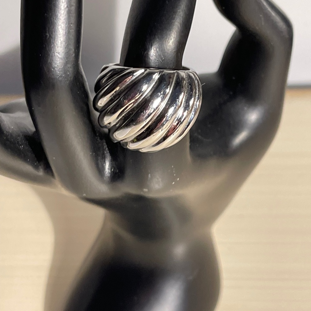JCM  Layer Domed Stainless Steel Designed Ring- Size 6
